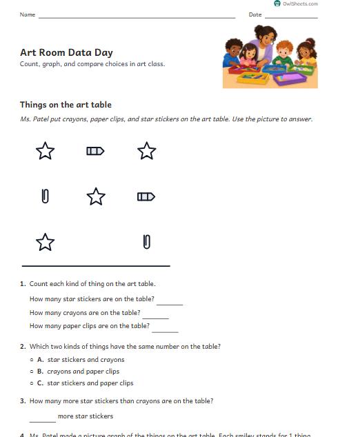 Art Room Data Day worksheet preview