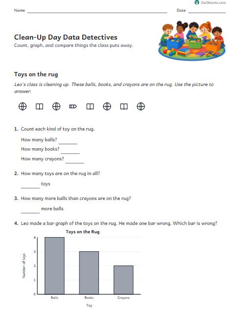 Clean-Up Day Data Detectives worksheet preview