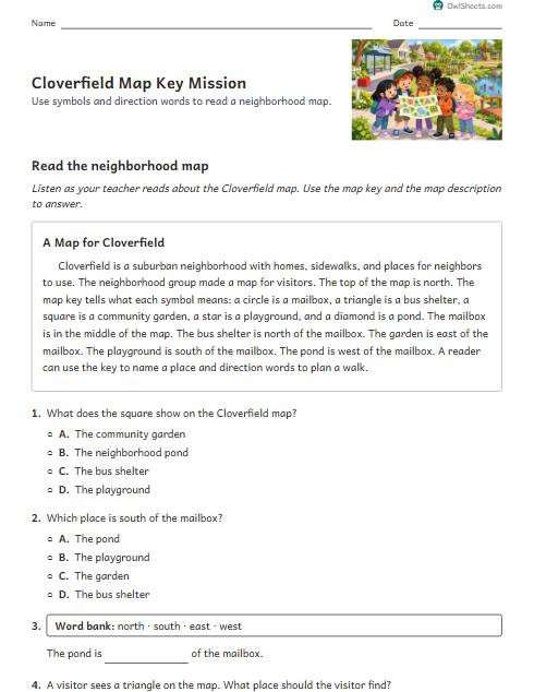 Cloverfield Map Key Mission worksheet preview