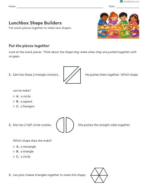 Lunchbox Shape Builders worksheet preview