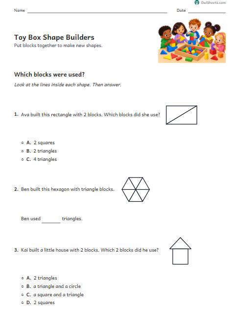 Toy Box Shape Builders worksheet preview