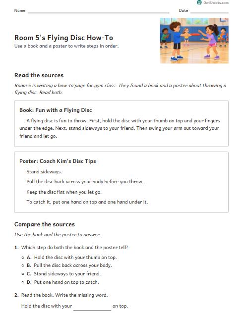 Room 5's Flying Disc How-To worksheet preview