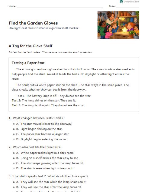 Find the Garden Gloves worksheet preview