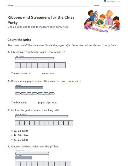 Ribbons and Streamers for the Class Party worksheet preview