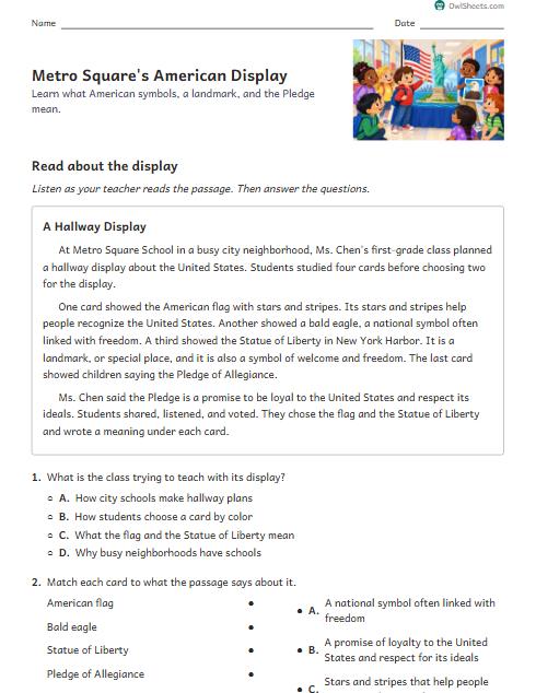 Metro Square's American Display worksheet preview