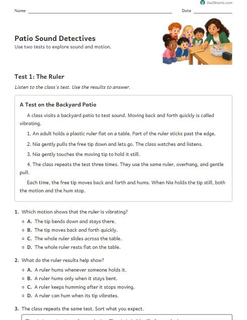 Patio Sound Detectives worksheet preview