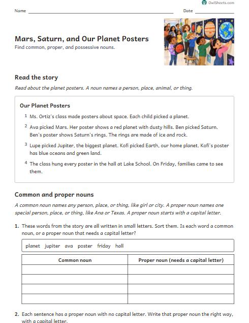 Mars, Saturn, and Our Planet Posters worksheet preview