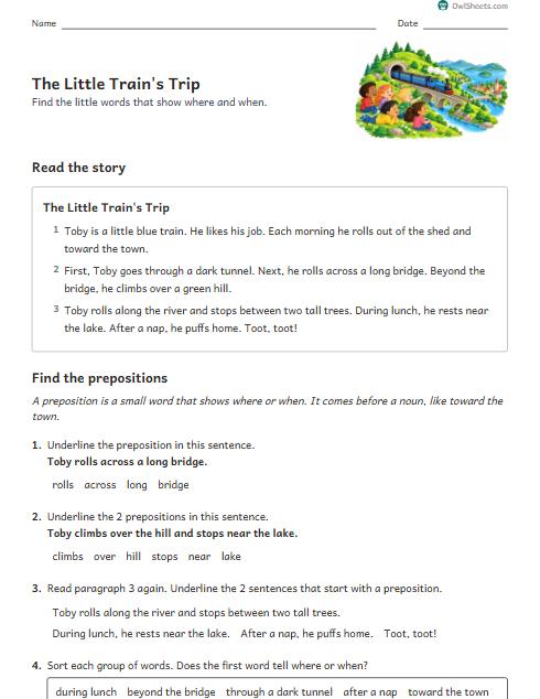 The Little Train's Trip worksheet preview