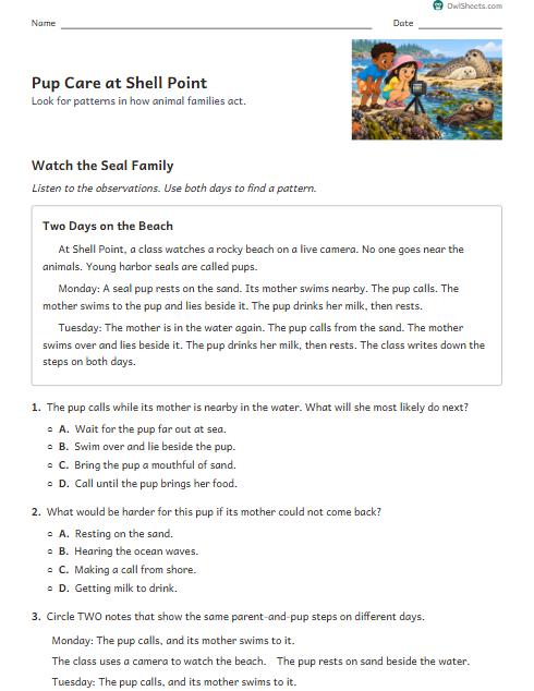 Pup Care at Shell Point worksheet preview