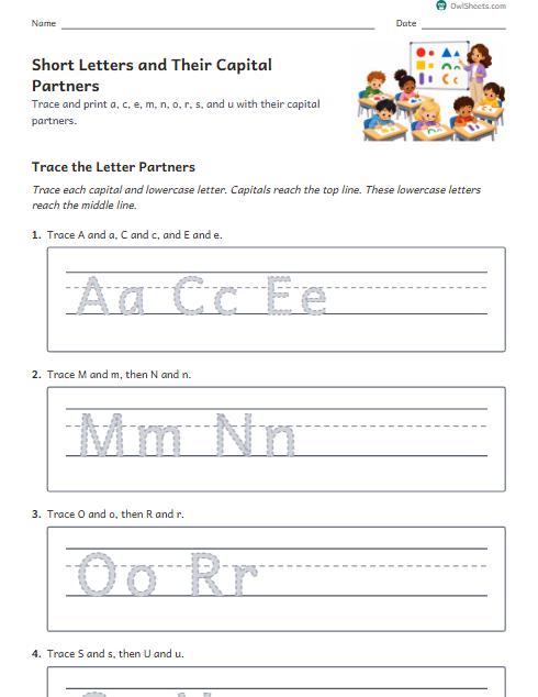 Short Letters and Their Capital Partners worksheet preview