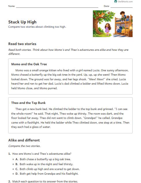 Stuck Up High worksheet preview