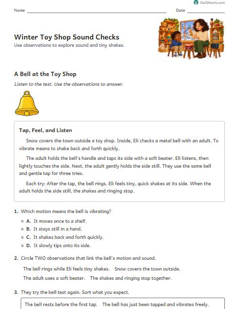 Winter Toy Shop Sound Checks worksheet preview