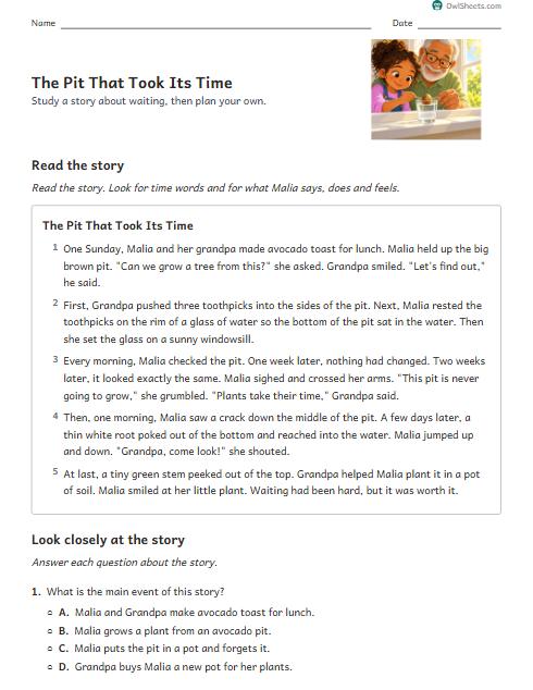 The Pit That Took Its Time worksheet preview