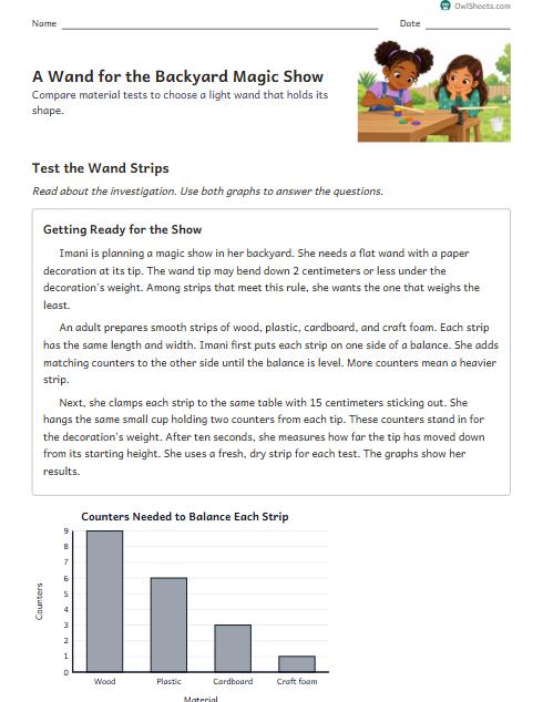 A Wand for the Backyard Magic Show worksheet preview