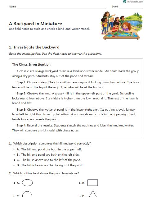 A Backyard in Miniature worksheet preview