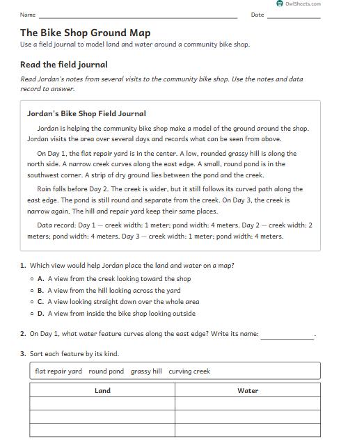 The Bike Shop Ground Map worksheet preview