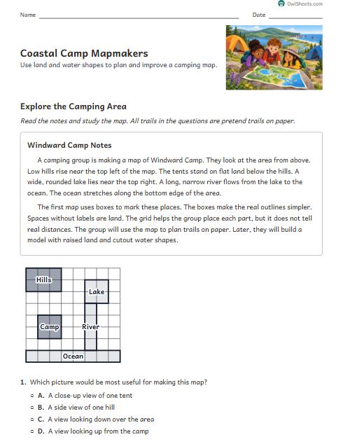 Coastal Camp Mapmakers worksheet preview