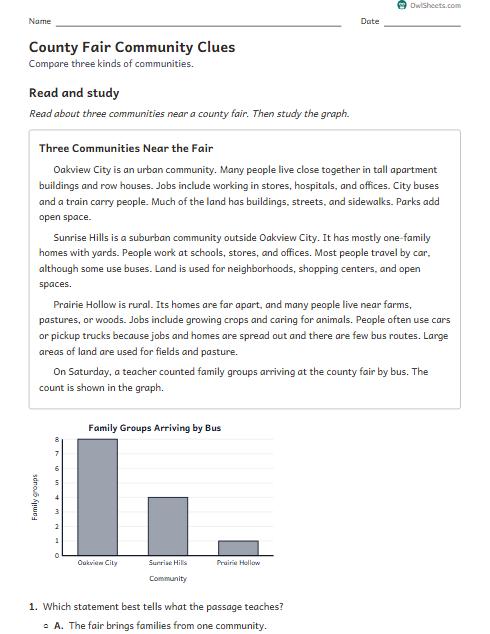 County Fair Community Clues worksheet preview