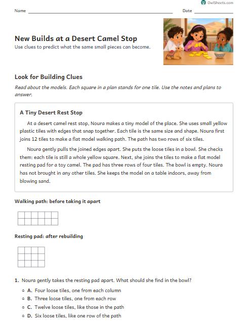 New Builds at a Desert Camel Stop worksheet preview