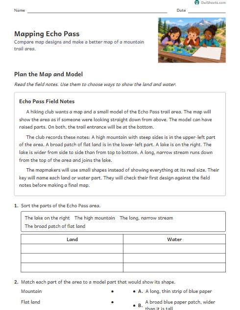 Mapping Echo Pass worksheet preview