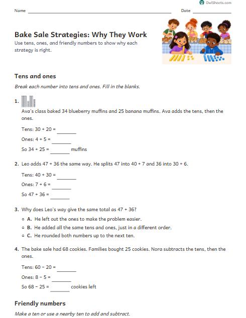 Bake Sale Strategies: Why They Work worksheet preview