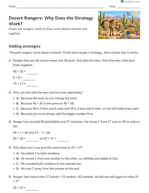 Desert Rangers: Why Does the Strategy Work? worksheet preview