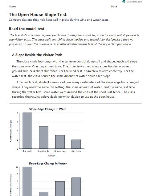 The Open House Slope Test worksheet preview