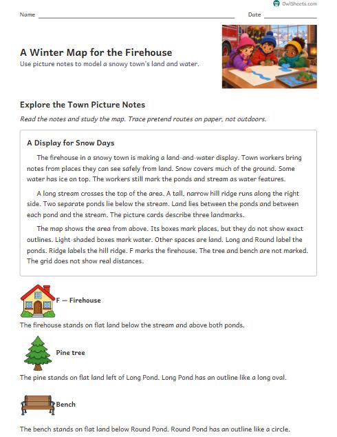 A Winter Map for the Firehouse worksheet preview
