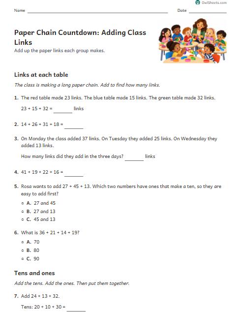Paper Chain Countdown: Adding Class Links worksheet preview