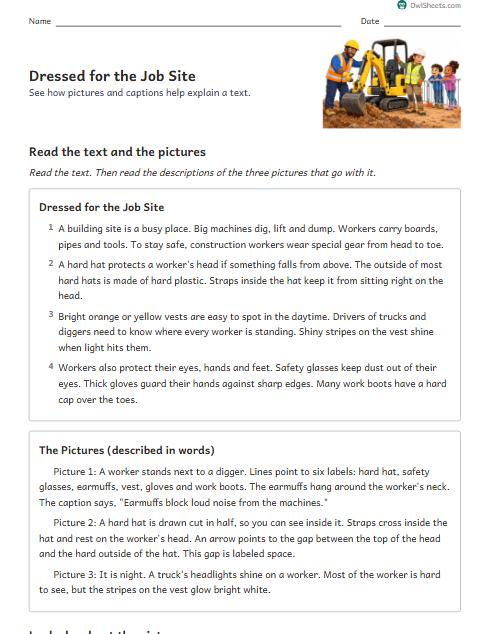 Dressed for the Job Site worksheet preview