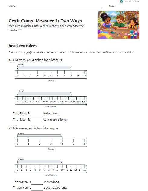 Craft Camp: Measure It Two Ways worksheet preview