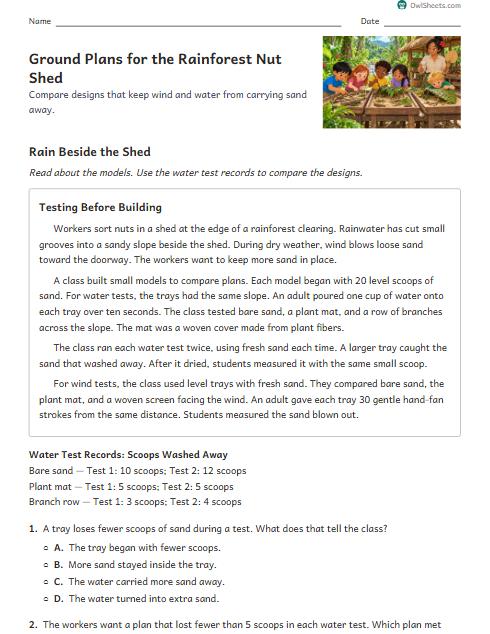 Ground Plans for the Rainforest Nut Shed worksheet preview