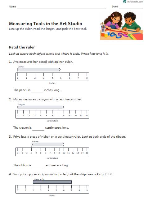 Measuring Tools in the Art Studio worksheet preview