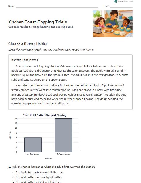 Kitchen Toast-Topping Trials worksheet preview