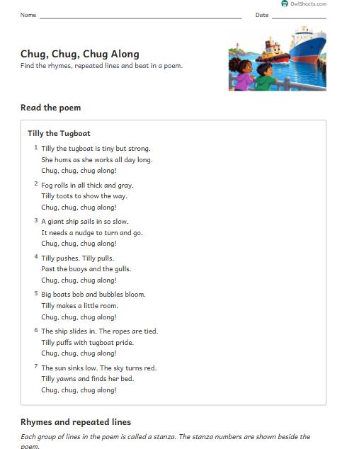 Chug, Chug, Chug Along worksheet preview