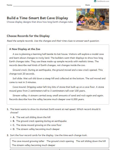 Build a Time-Smart Bat Cave Display worksheet preview