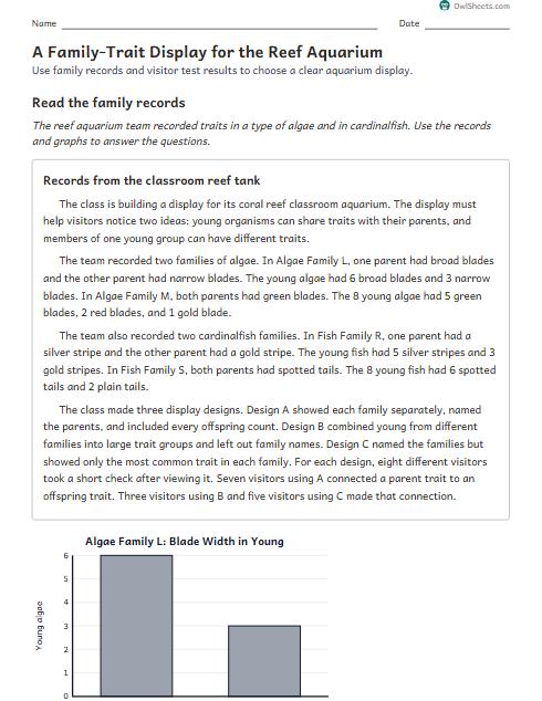 A Family-Trait Display for the Reef Aquarium worksheet preview