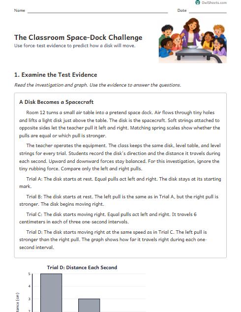 The Classroom Space-Dock Challenge worksheet preview