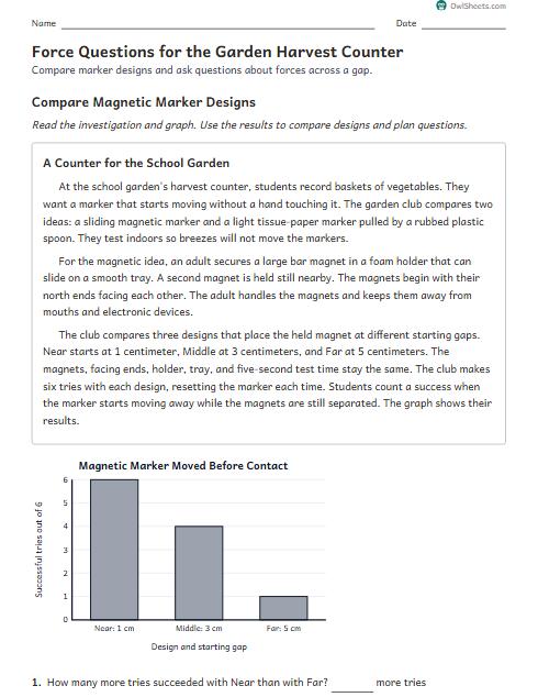 Force Questions for the Garden Harvest Counter worksheet preview