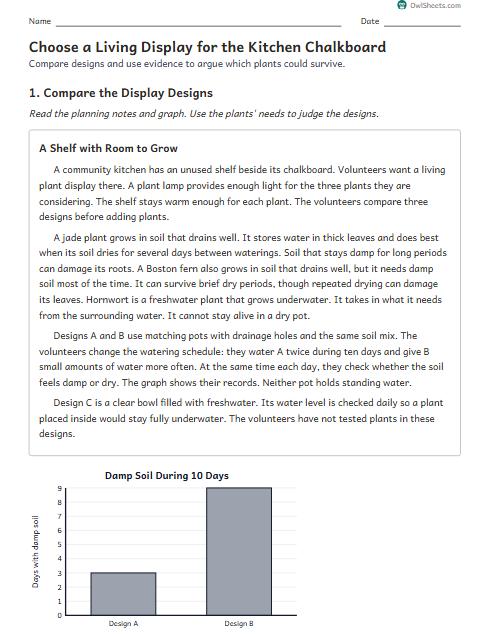 Choose a Living Display for the Kitchen Chalkboard worksheet preview
