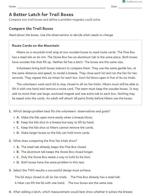 A Better Latch for Trail Boxes worksheet preview