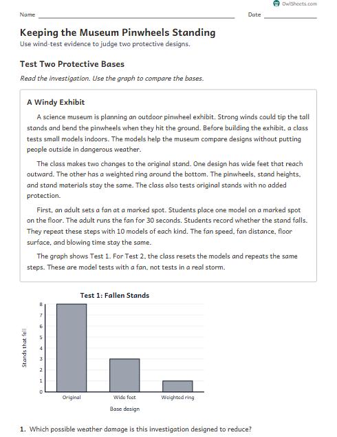 Keeping the Museum Pinwheels Standing worksheet preview