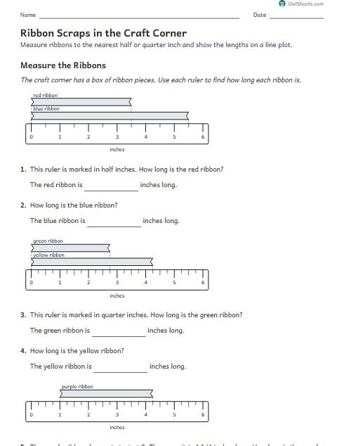 Ribbon Scraps in the Craft Corner worksheet preview