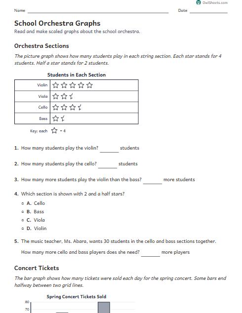 School Orchestra Graphs worksheet preview