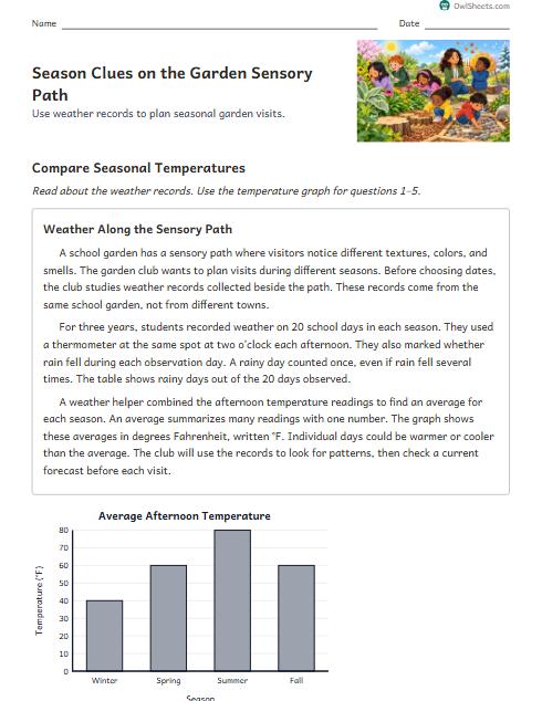 Season Clues on the Garden Sensory Path worksheet preview