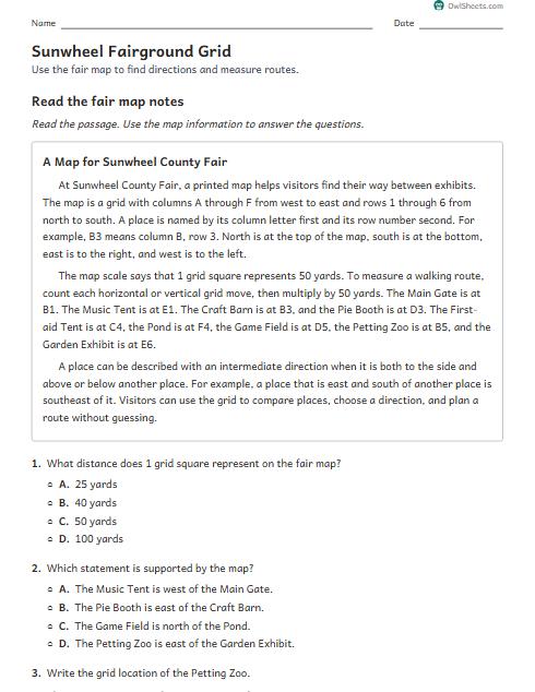 Sunwheel Fairground Grid worksheet preview
