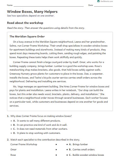 Window Boxes, Many Helpers worksheet preview