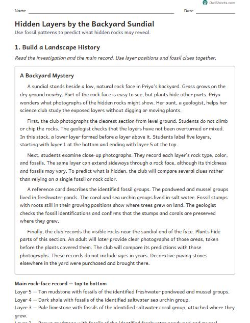 Hidden Layers by the Backyard Sundial worksheet preview