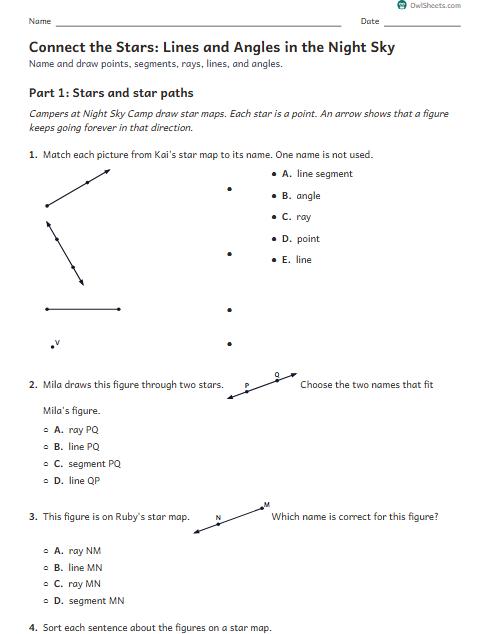 Connect the Stars: Lines and Angles in the Night Sky worksheet preview