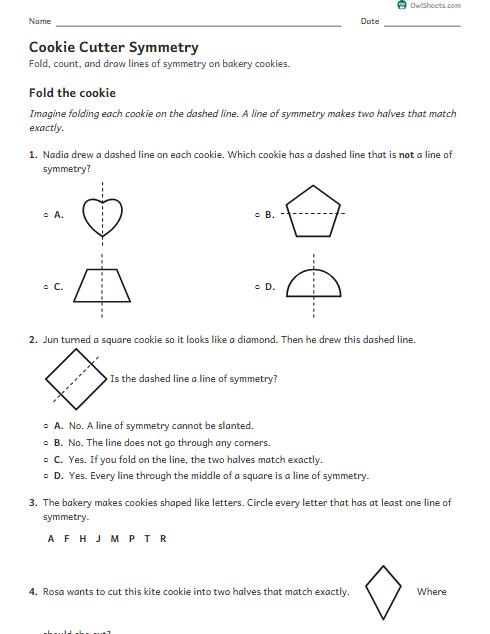 Cookie Cutter Symmetry worksheet preview